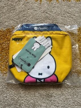 LeSportsac Dick Bruna Miffy Nijntje Pouch in Yellow with Pink Accent